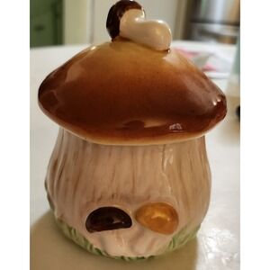 VINTAGE‎ LEFTON MUSHROOM HONEY SUGAR JAM JAR H6363 MADE IN JAPAN